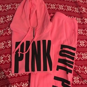 Love Pink Hoodie And Pant Set Victoria's Secret